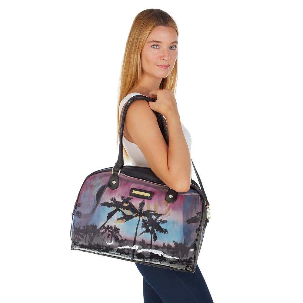 Juicy Couture Black Palm Tree Travel Weekender BAG Duffle Beach Pink Cruise